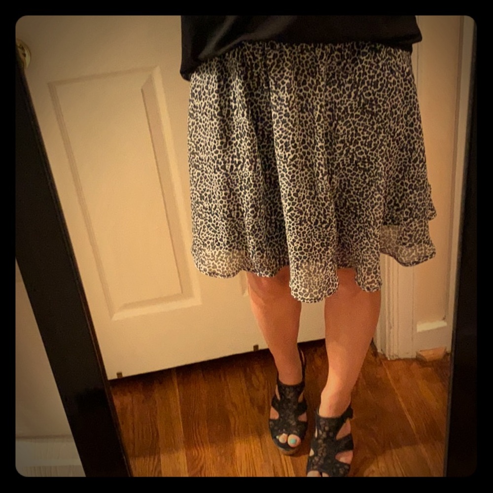Black and white leopard print skirt